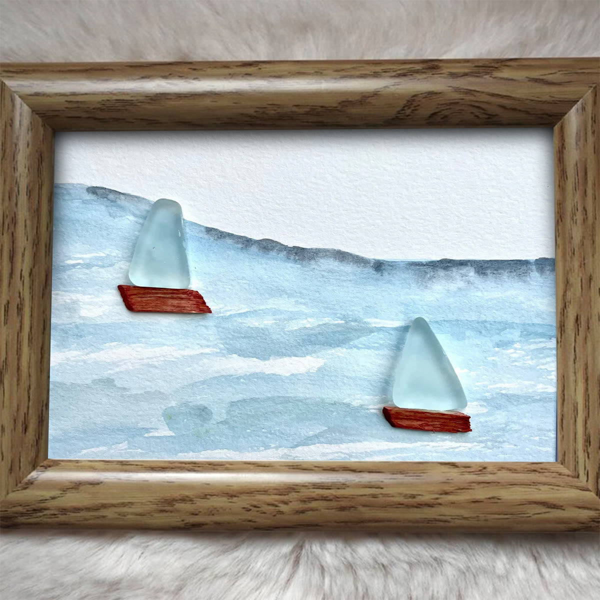 Sea Breeze Sailboats Sea Glass Framed Art - image 6