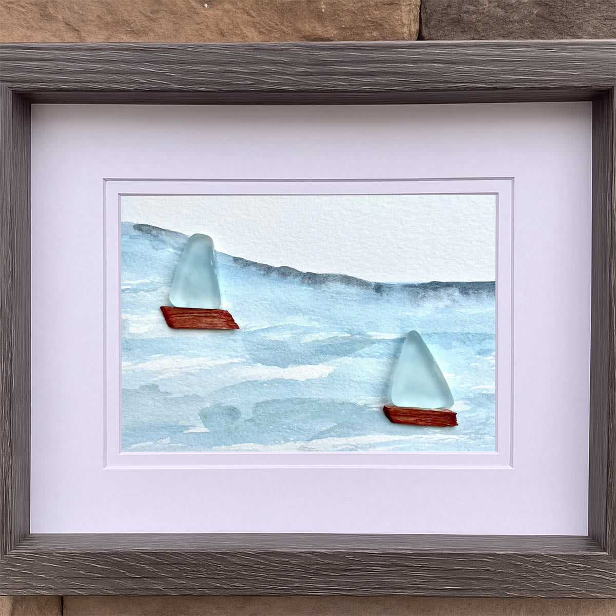 Sea Breeze Sailboats Sea Glass Framed Art - image 8