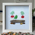 Enchanting Bird & Wild Mushroom Sea Glass Framed Art - image 0