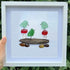 Enchanting Bird & Wild Mushroom Sea Glass Framed Art - image 4