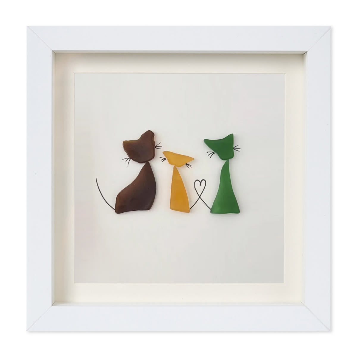 Three Cute Cats Special Companions Sea Glass Framed Art - image 16