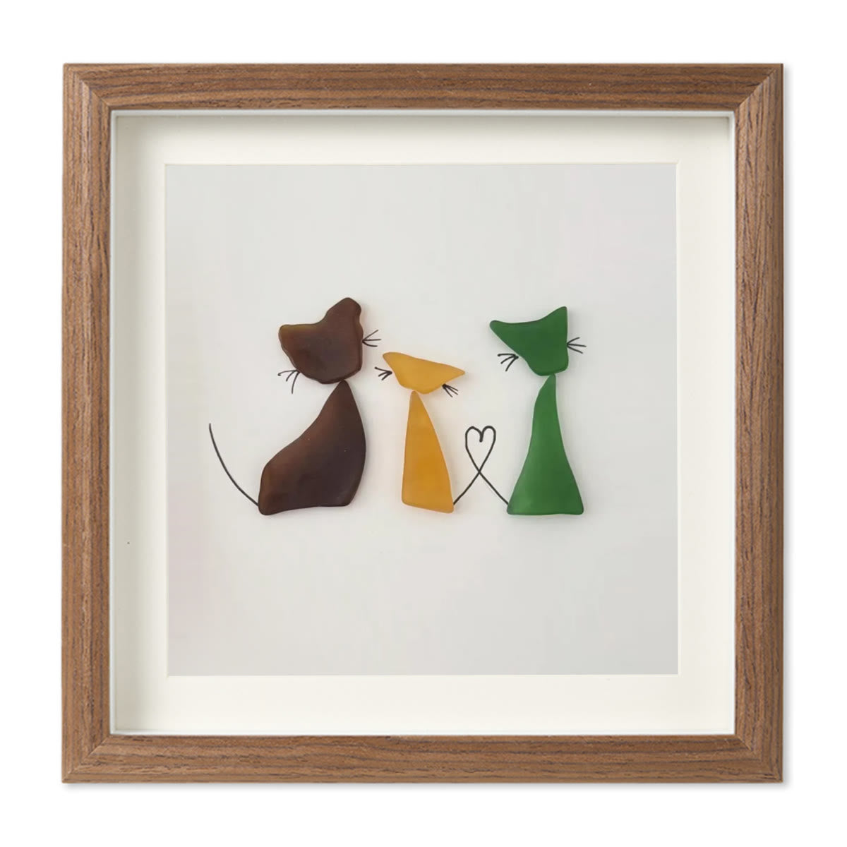 Three Cute Cats Special Companions Sea Glass Framed Art - image 14