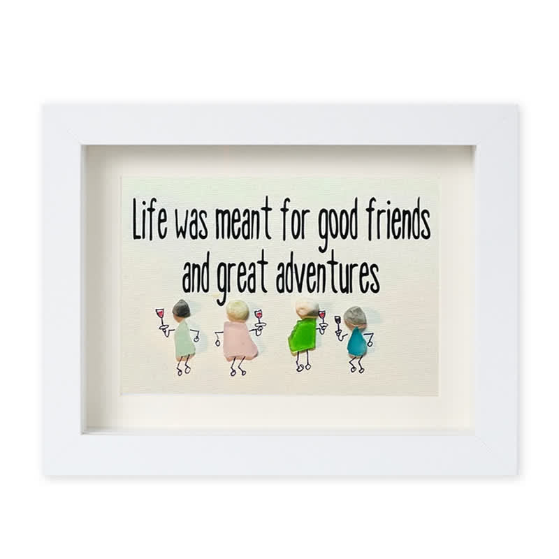 Good Friends & Great Adventures Sea Glass Framed Art - White - 6" X 8" - image 12