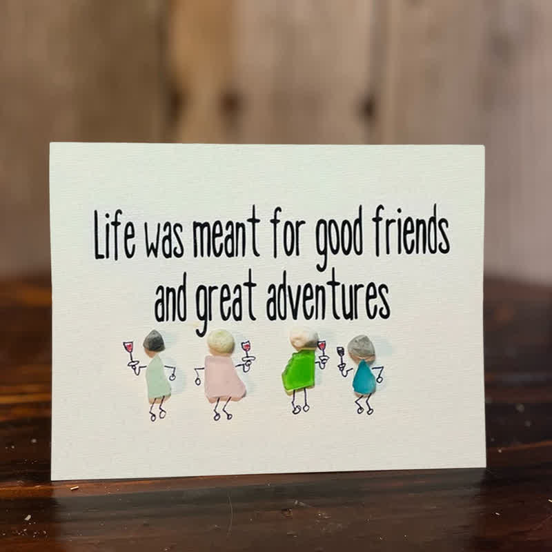 Good Friends & Great Adventures Sea Glass Framed Art - Seaglass Card - 6" X 8" - image 1