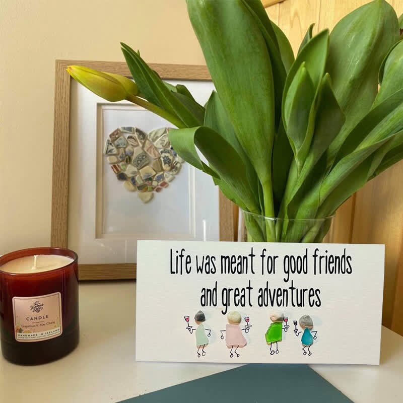 Good Friends & Great Adventures Sea Glass Framed Art - image 2