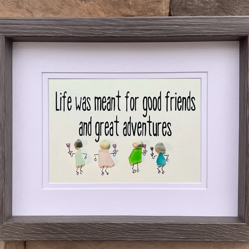 Good Friends & Great Adventures Sea Glass Framed Art - image 8