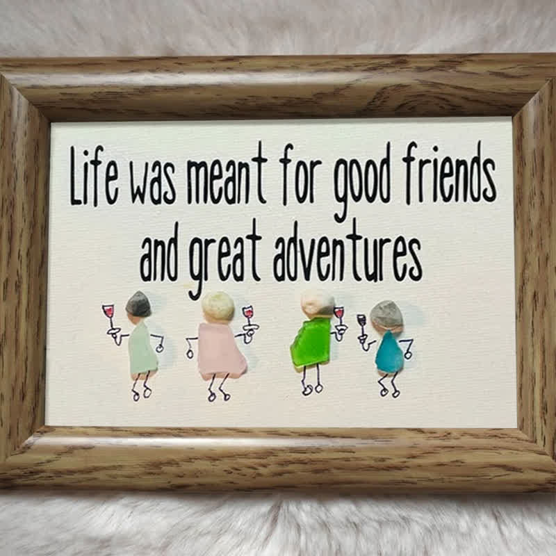 Good Friends & Great Adventures Sea Glass Framed Art - image 7