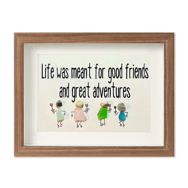 Good Friends & Great Adventures Sea Glass Framed Art - Walnut Brown - 6" X 8" - image 10
