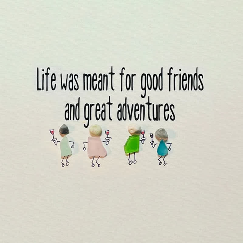 Good Friends & Great Adventures Sea Glass Framed Art - image 3