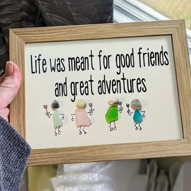 Good Friends & Great Adventures Sea Glass Framed Art - image 0