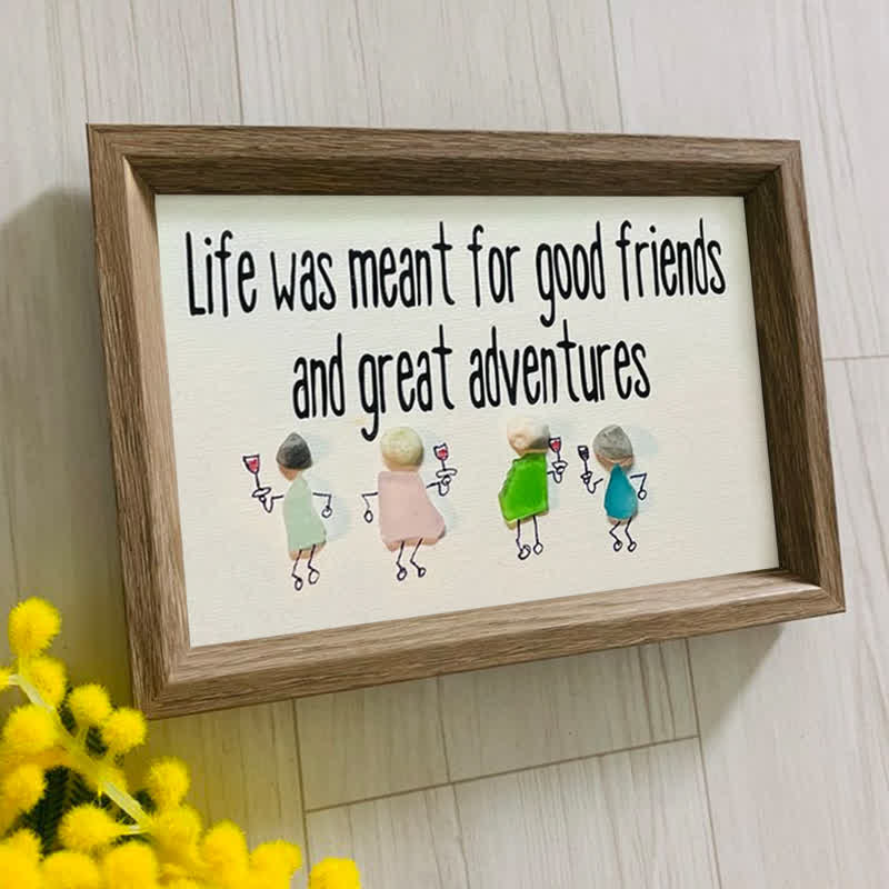 Good Friends & Great Adventures Sea Glass Framed Art - image 5