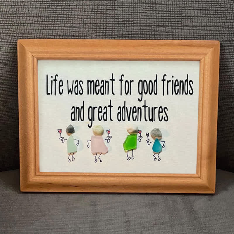 Good Friends & Great Adventures Sea Glass Framed Art - image 6
