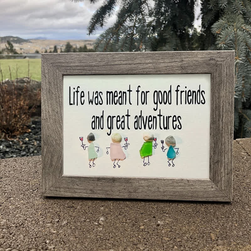 Good Friends & Great Adventures Sea Glass Framed Art - image 4