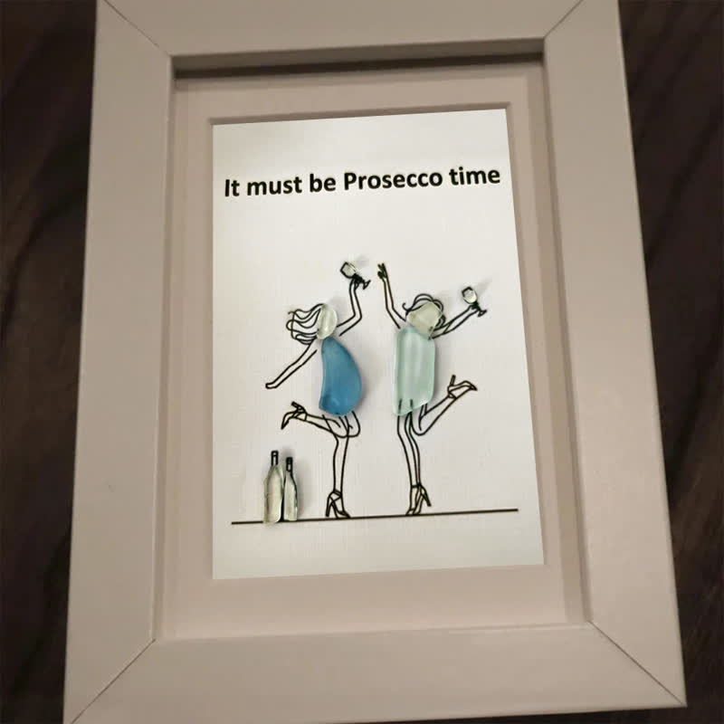 It Must Be Prosecco Time Sea Glass Framed Art - image 8
