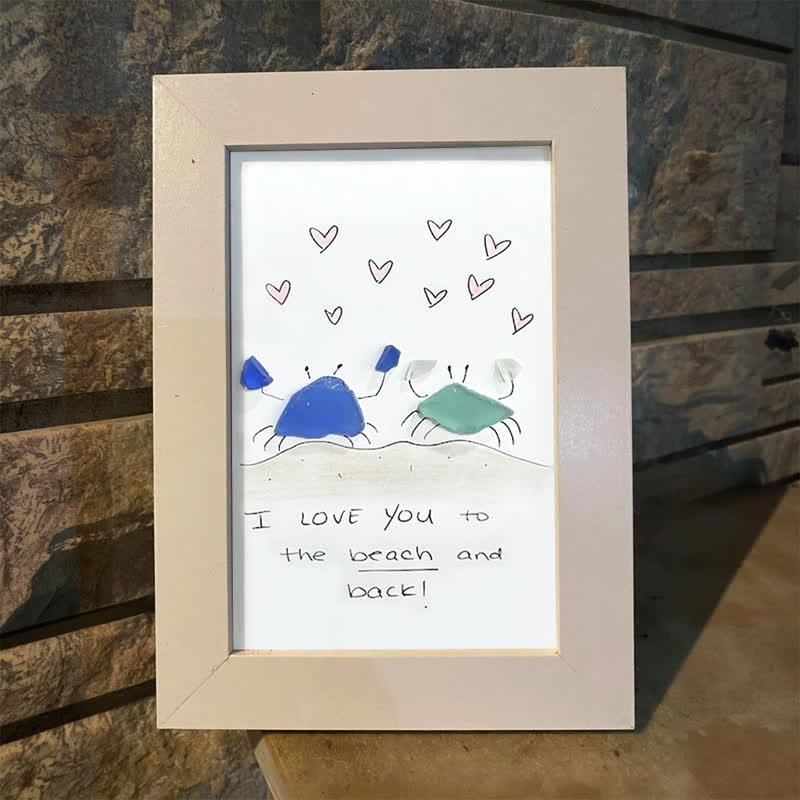 "I Love You to the Beach and Back" Crab Sea Glass Framed Art - image 7