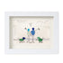Beach Couple & Loyal Dogs Sea Glass Framed Art - White - 6" X 8" - image 15