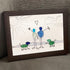 Beach Couple & Loyal Dogs Sea Glass Framed Art - image 7