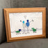 Beach Couple & Loyal Dogs Sea Glass Framed Art - image 6