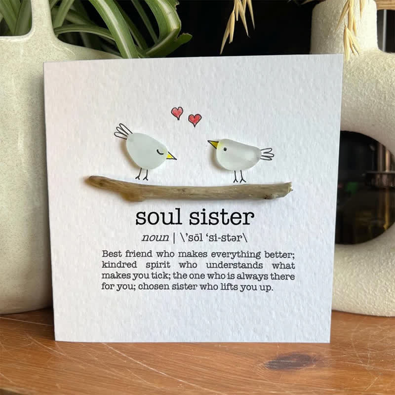 Soul Sister Definition Birds Sea Glass Framed Art - image 3