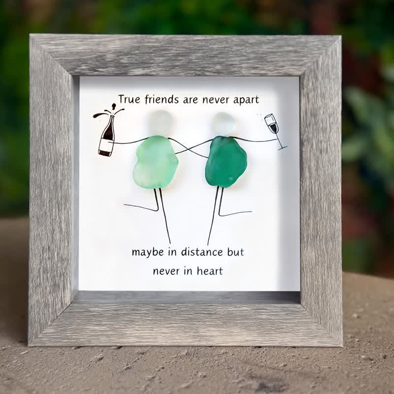 Long-Distance Friendship & Champagne Sea Glass Framed Art - image 7