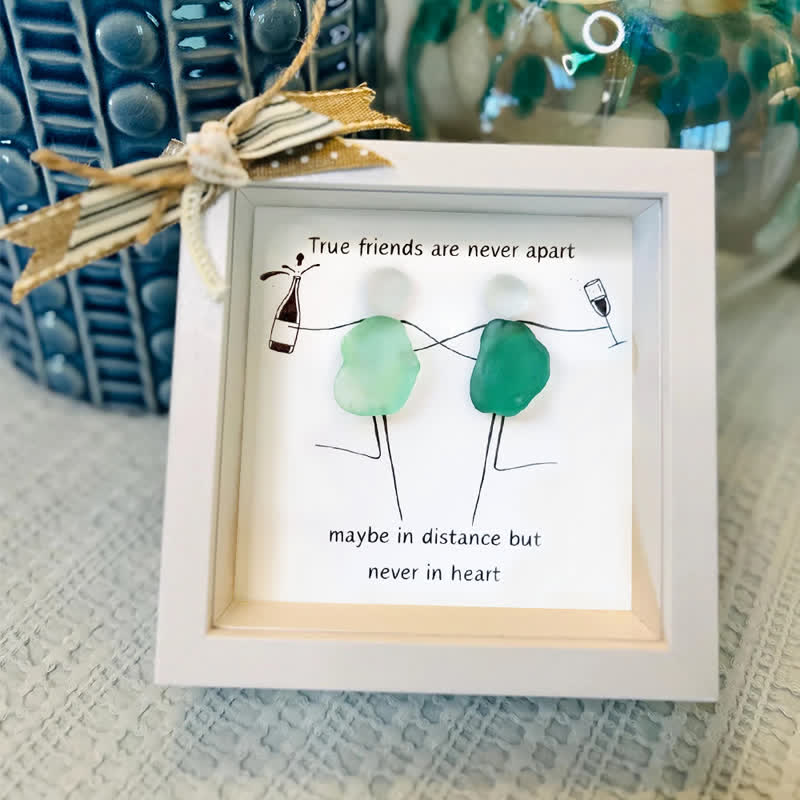 Long-Distance Friendship & Champagne Sea Glass Framed Art - image 5