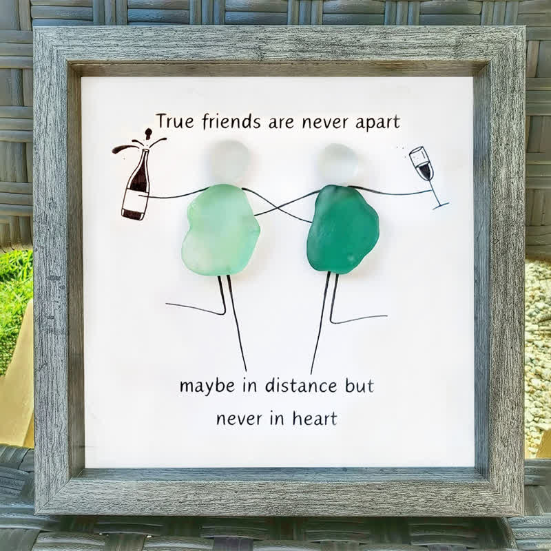 Long-Distance Friendship & Champagne Sea Glass Framed Art - image 6