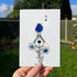 Singing Blue Bird & Joyful Birdhouse Sea Glass Framed Art - Seaglass Card - 8" X 6" - image 1