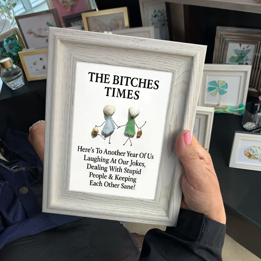 The Bitches Times Shell Bestie Sea Glass Framed Art - image 5