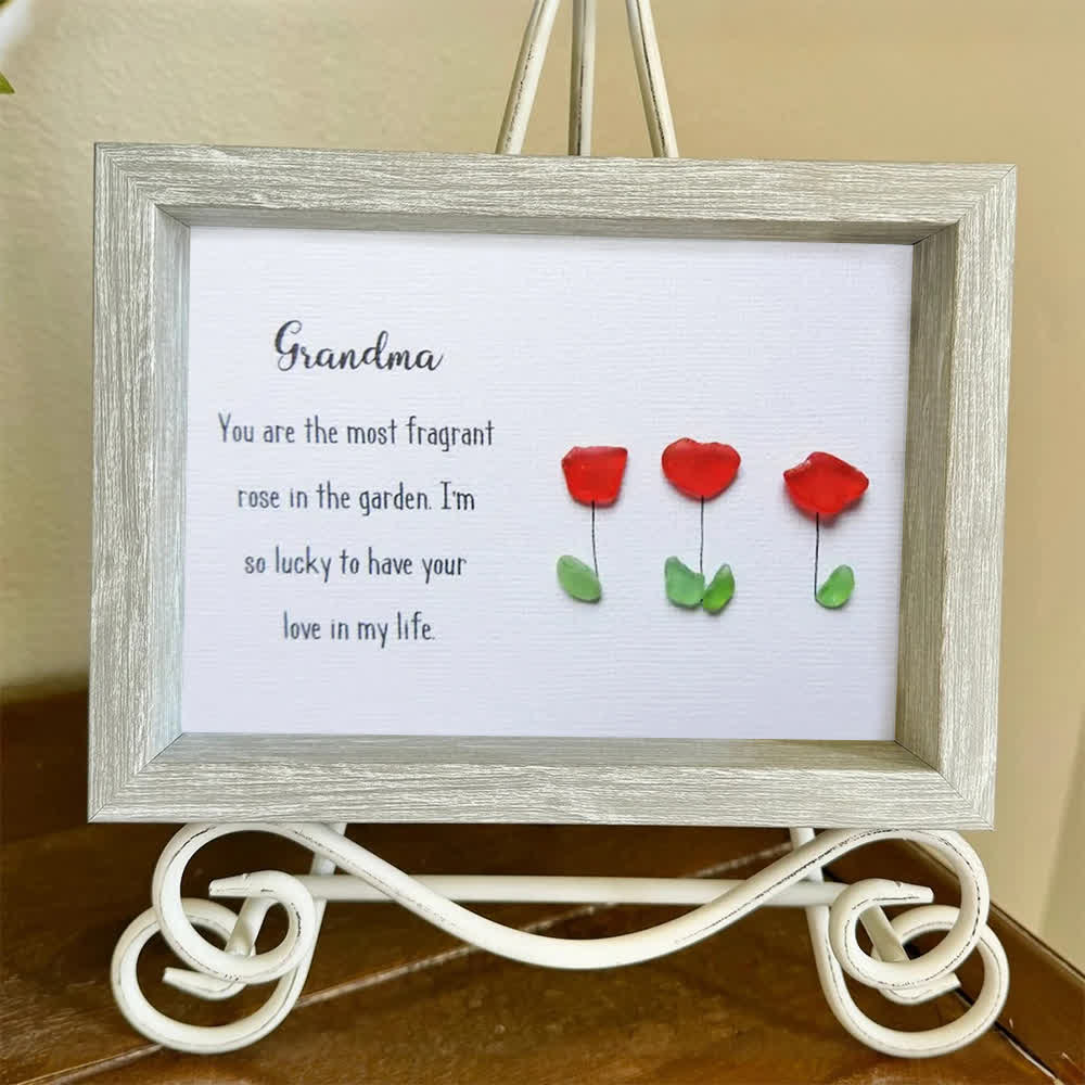 The Most Fragrant Rose Grandma Sea Glass Framed Art - image 9