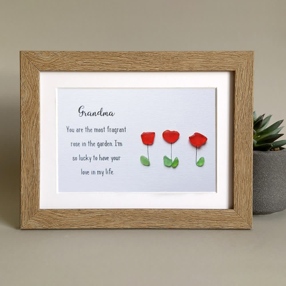 The Most Fragrant Rose Grandma Sea Glass Framed Art - image 5