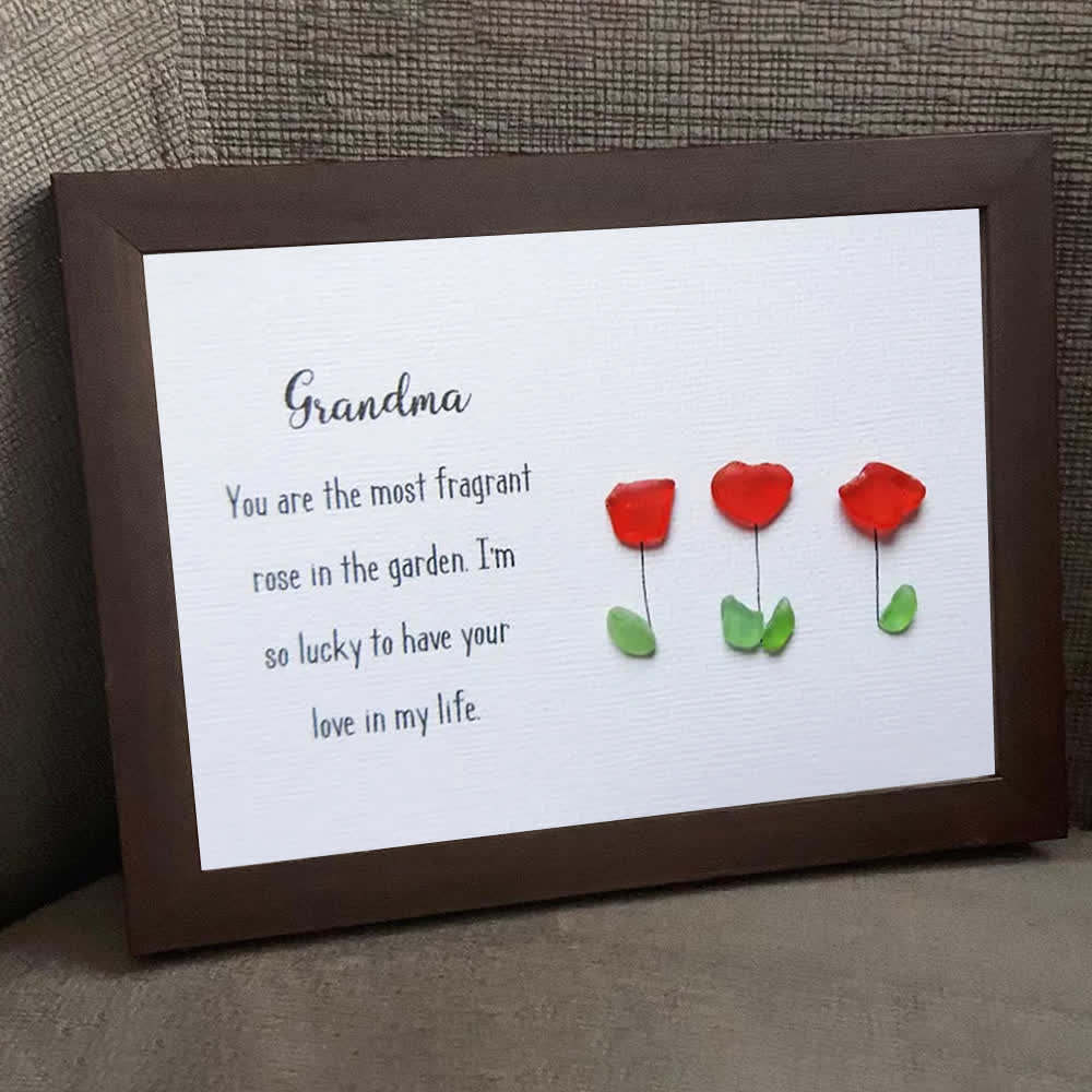 The Most Fragrant Rose Grandma Sea Glass Framed Art - image 4