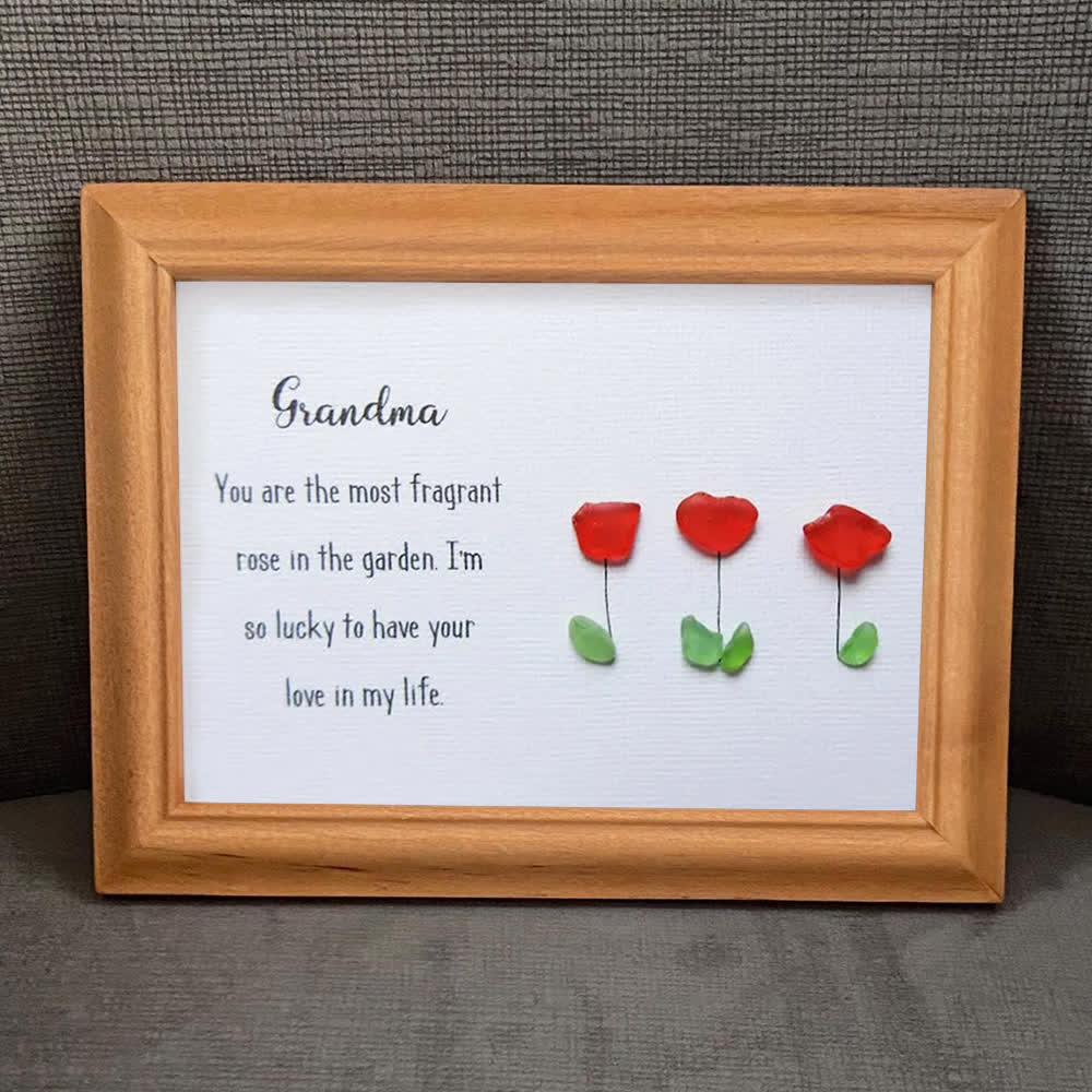 The Most Fragrant Rose Grandma Sea Glass Framed Art - image 0