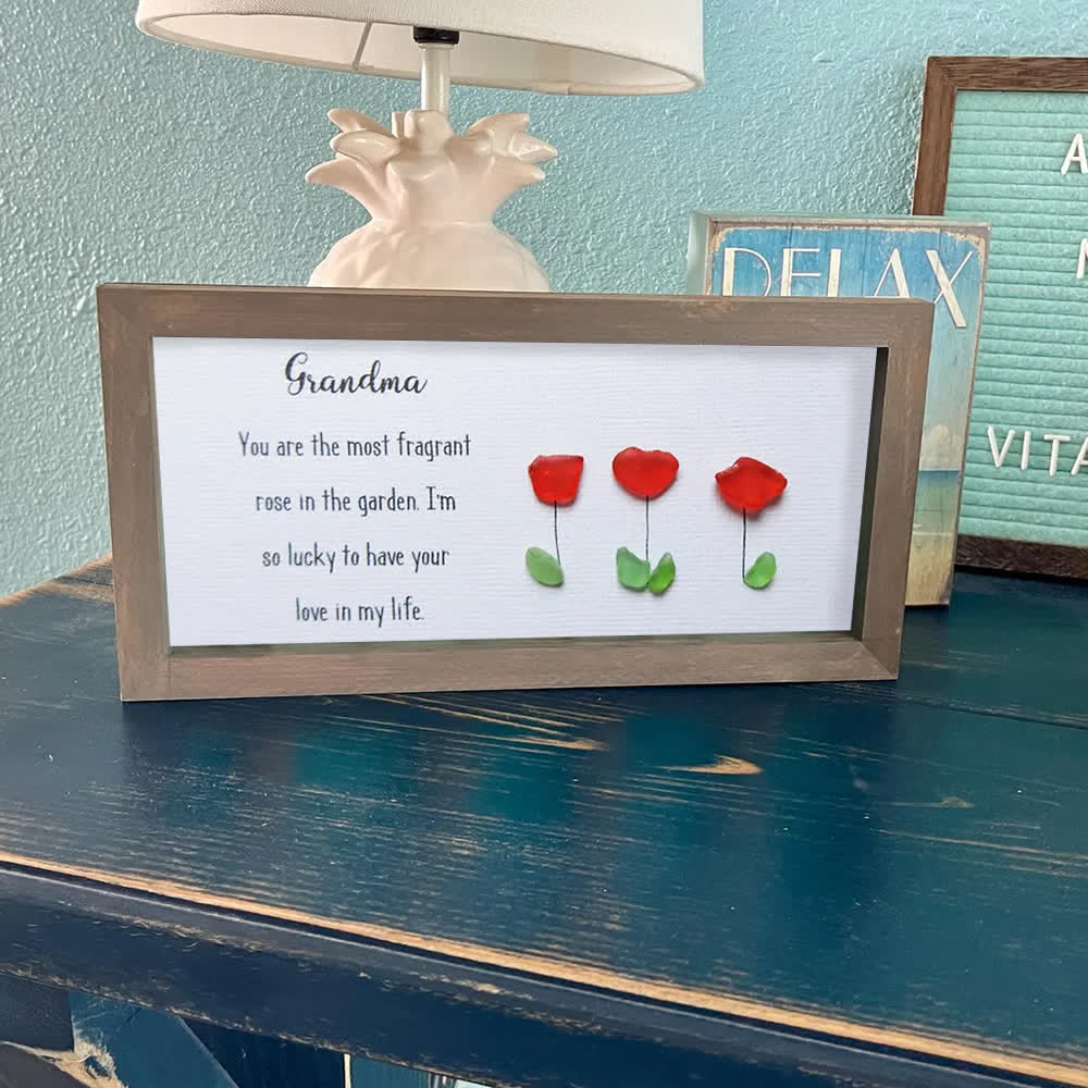 The Most Fragrant Rose Grandma Sea Glass Framed Art - image 11