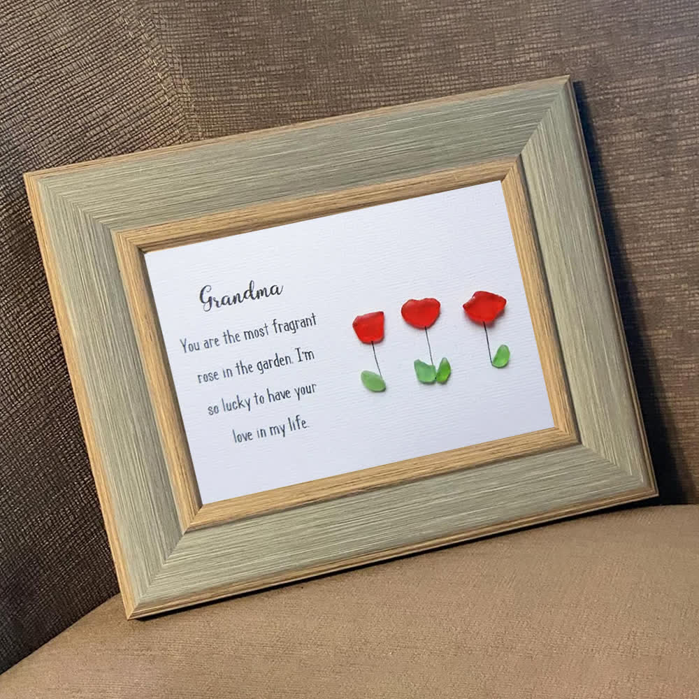 The Most Fragrant Rose Grandma Sea Glass Framed Art - image 7