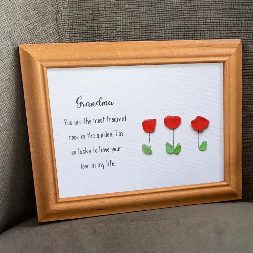 The Most Fragrant Rose Grandma Sea Glass Framed Art - image 3
