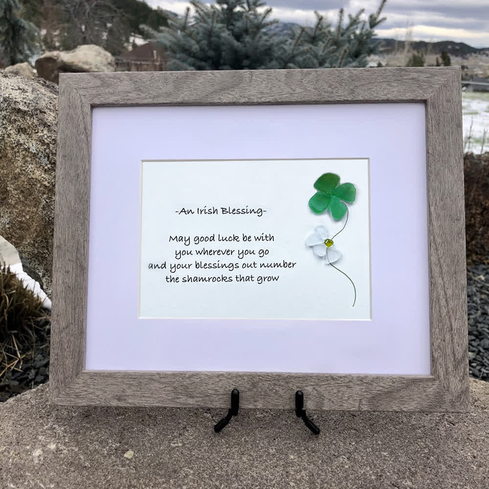 Luck & Blessings in Every Piece Sea Glass Framed Art - image 3
