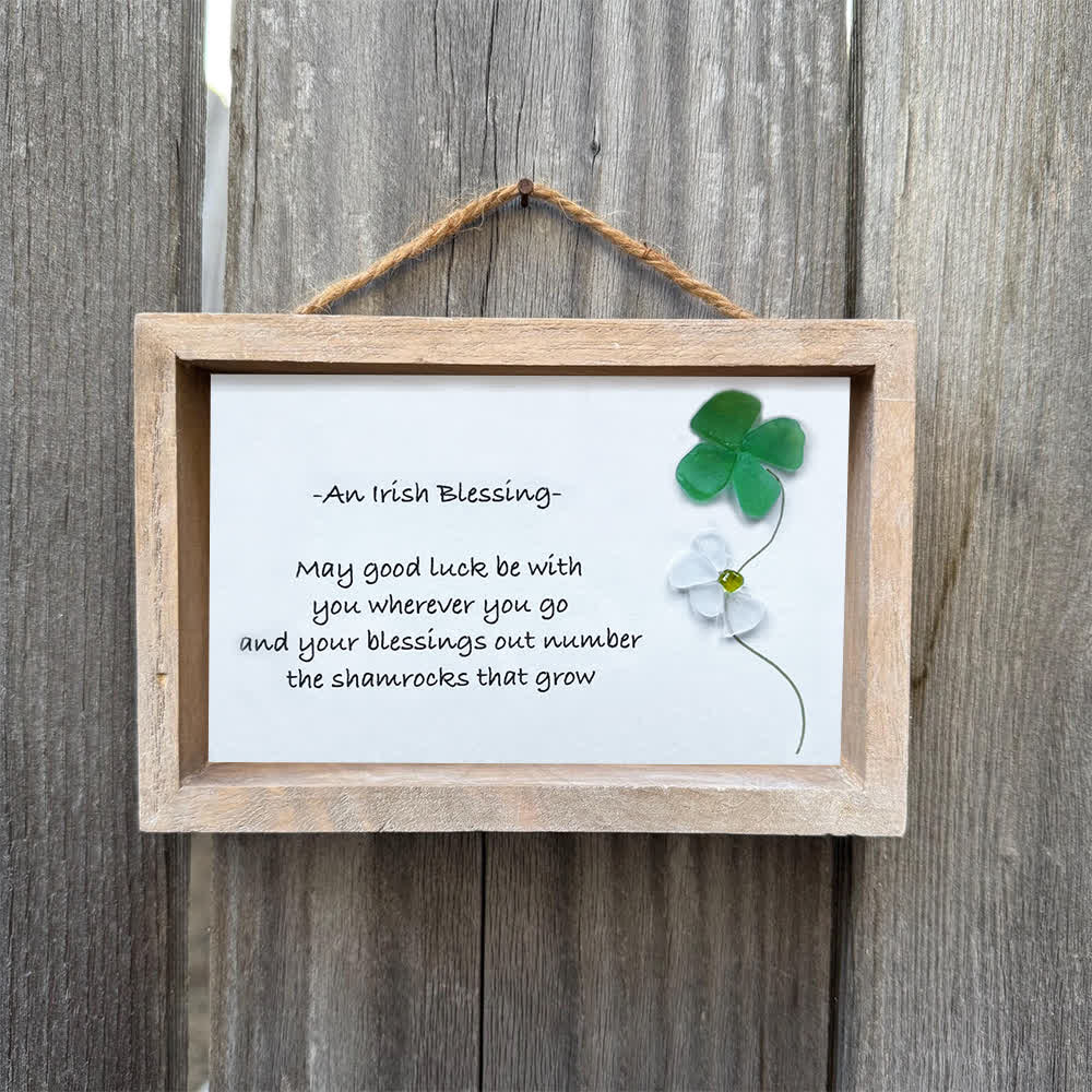 Luck & Blessings in Every Piece Sea Glass Framed Art - image 0