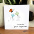Friends Grow Together Butterfly & Flowers Sea Glass Framed Art - Seaglass Card - 8" X 8" - image 1