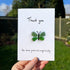Green Butterfly Thank You Quote Sea Glass Framed Art - Seaglass Card - 8" X 6" - image 1