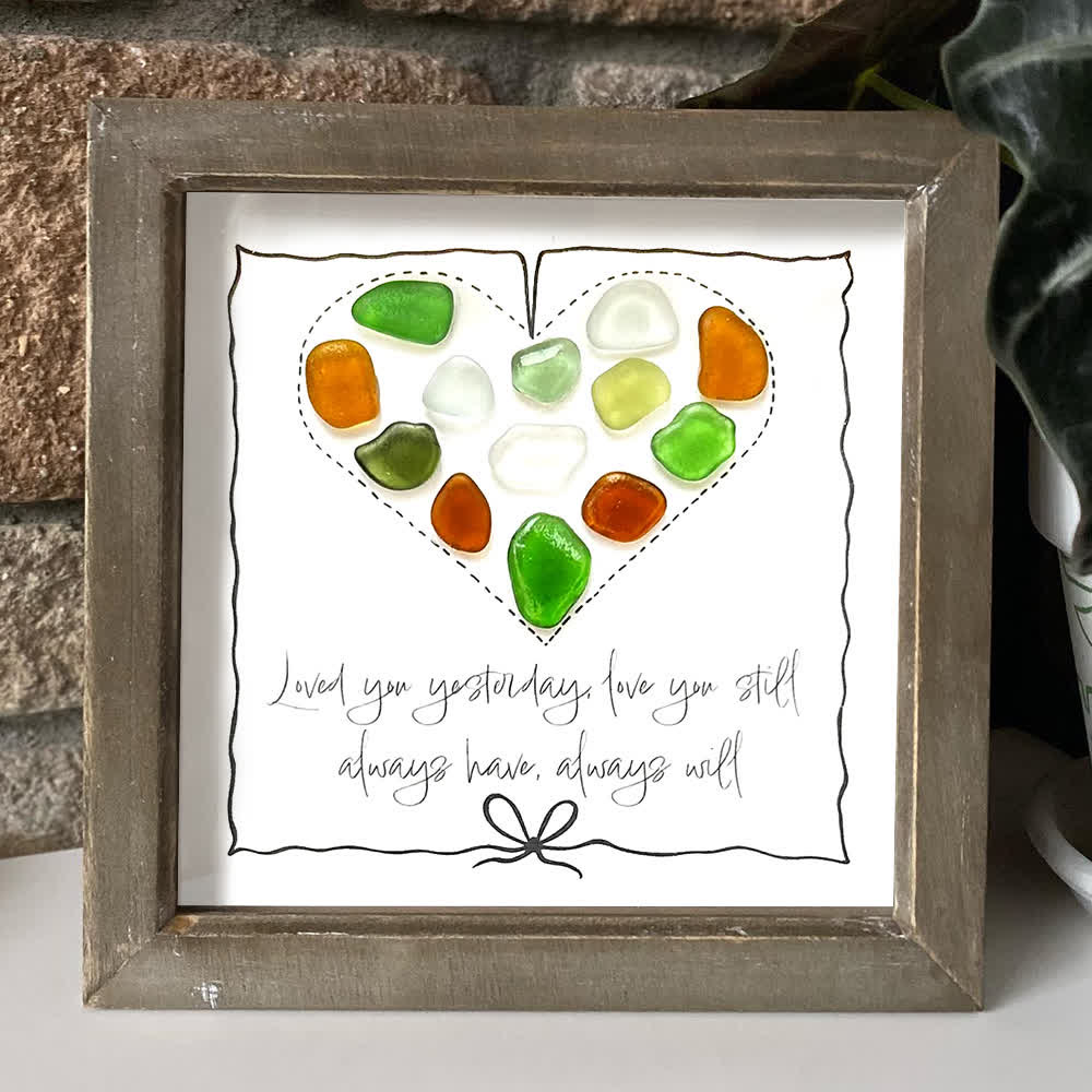 Timeless Love Multicolor Heart Sea Glass Framed Art - image 6