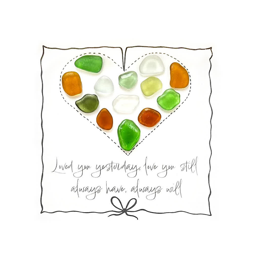 Timeless Love Multicolor Heart Sea Glass Framed Art - image 2