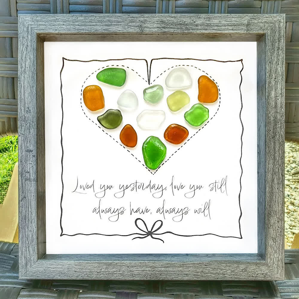 Timeless Love Multicolor Heart Sea Glass Framed Art - image 7