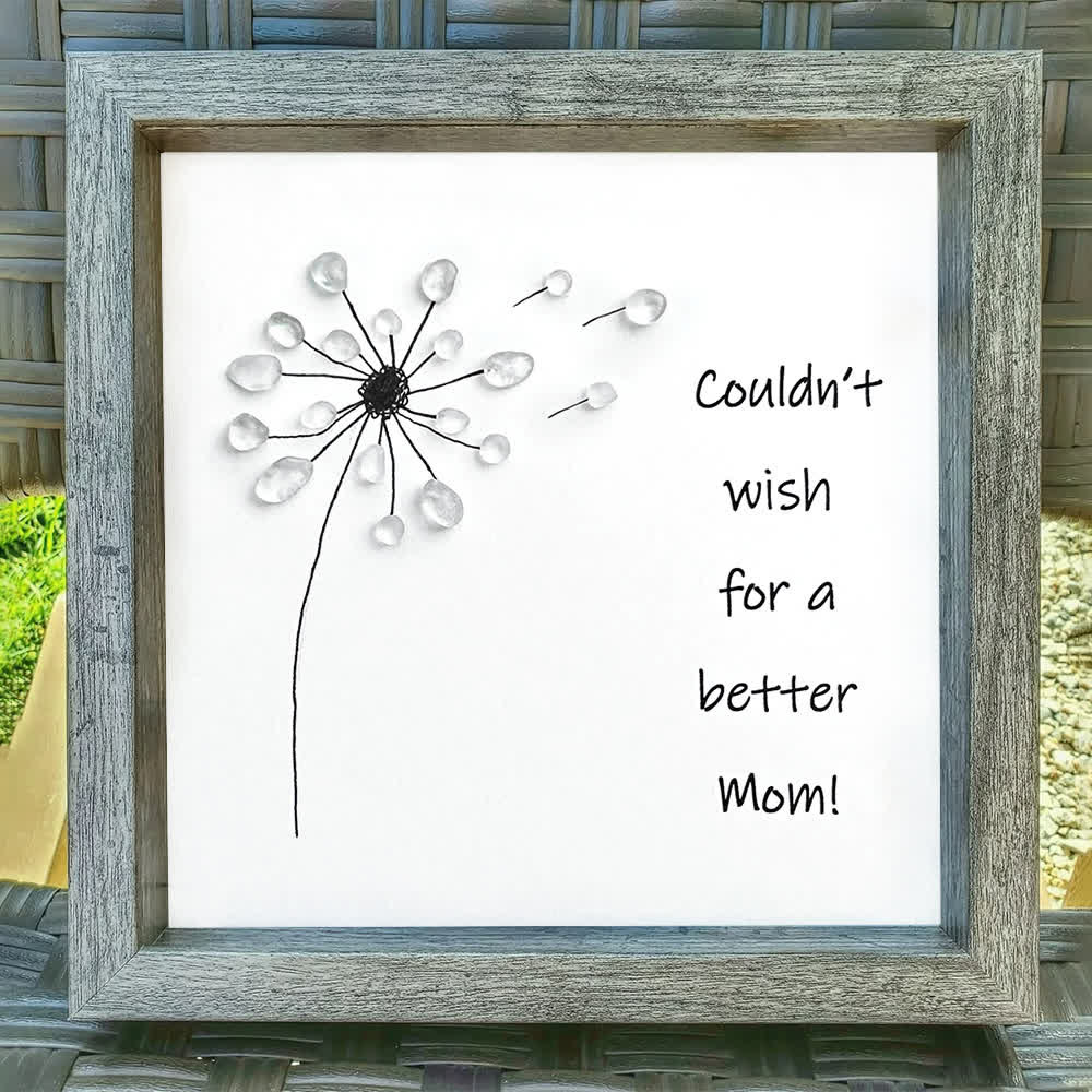 "Couldn't Wish for a Better Mom" Dandelion Sea Glass Framed Art - image 0