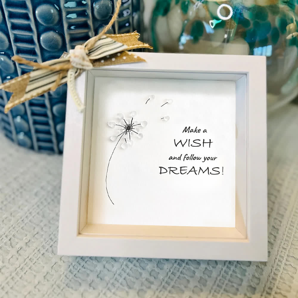 "Make a Wish & Follow Your Dreams" Dandelion Sea Glass Framed Art - image 7