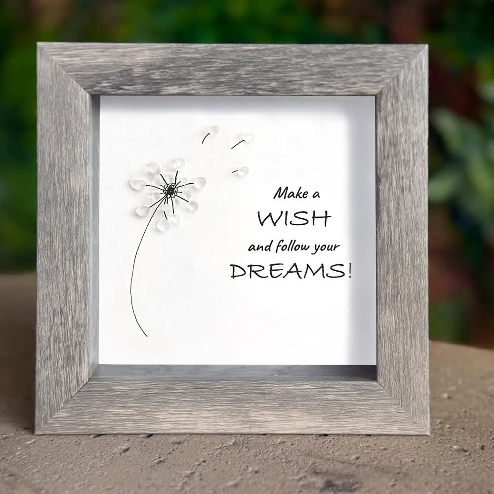 "Make a Wish & Follow Your Dreams" Dandelion Sea Glass Framed Art - image 5