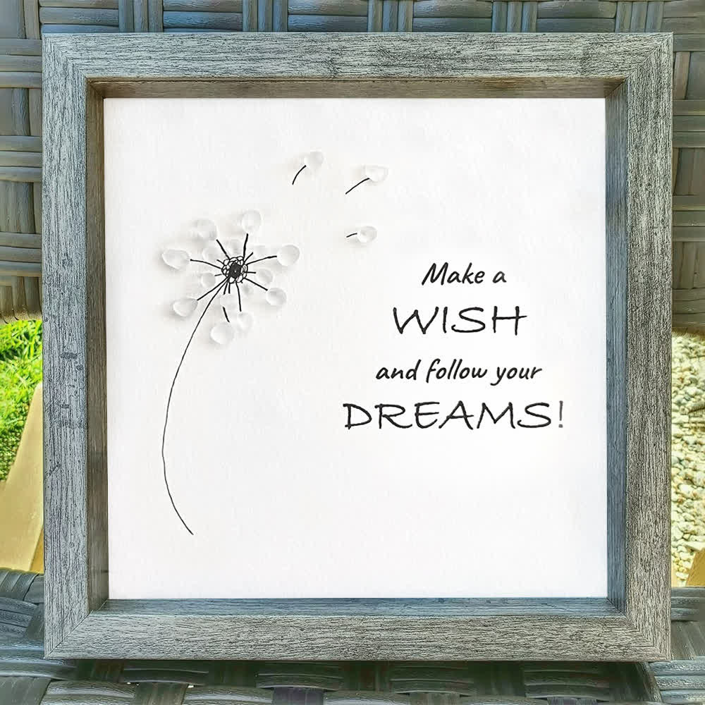 "Make a Wish & Follow Your Dreams" Dandelion Sea Glass Framed Art - image 4