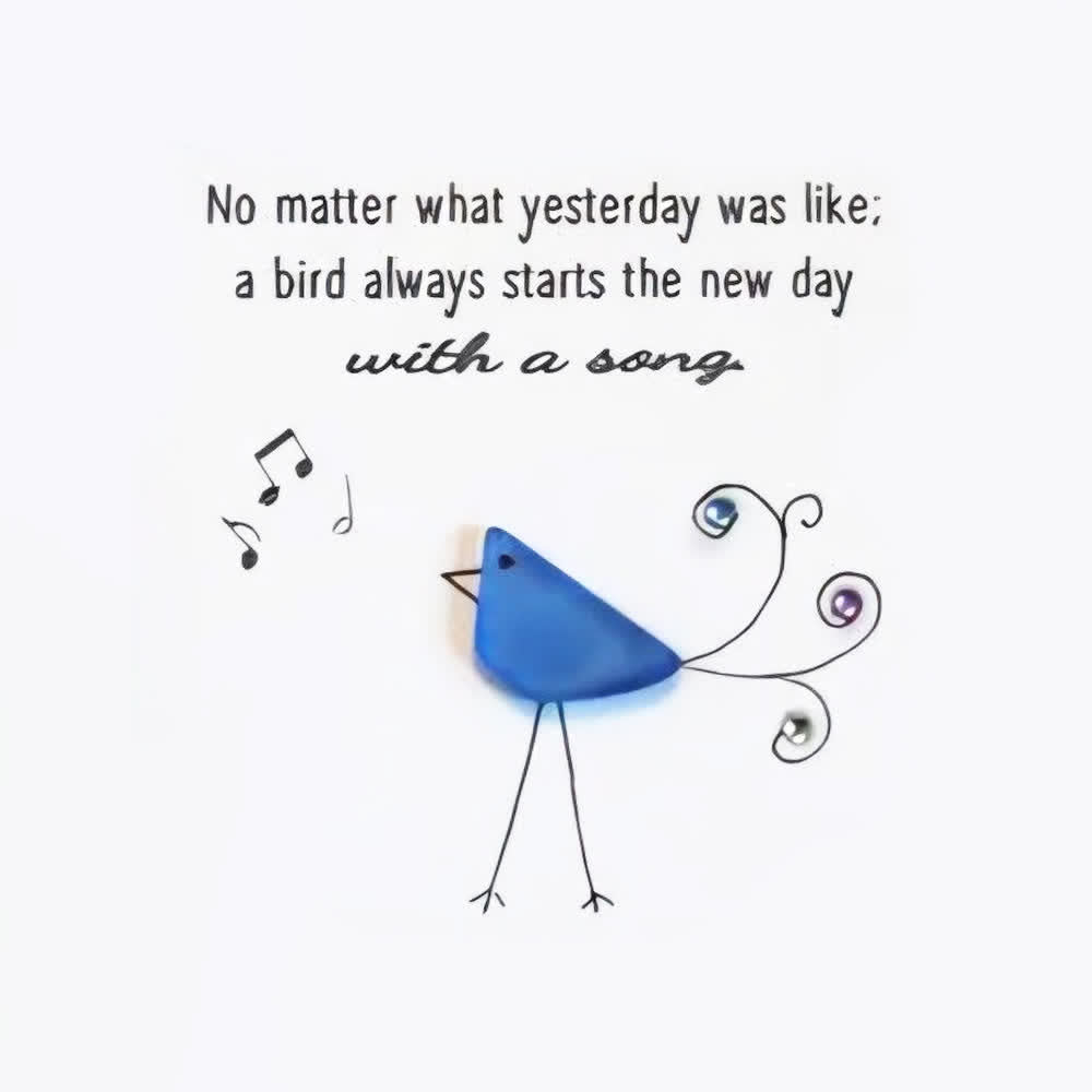 Cheerful Bright Blue Songbird Sea Glass Framed Art - image 7