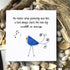 Cheerful Bright Blue Songbird Sea Glass Framed Art - Seaglass Card - 8" X 8" - image 1