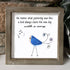 Cheerful Bright Blue Songbird Sea Glass Framed Art - image 5