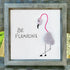 "BE FLAMAZING" Pink Flamingo Sea Glass Framed Art - image 7